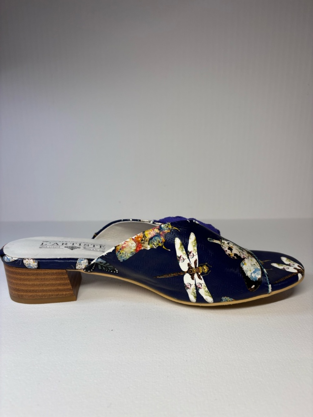 L’Artiste Spring Step Floral Dragonfly Sandal Size EU 39 Blue Leather Slip On - Picture 5 of 12